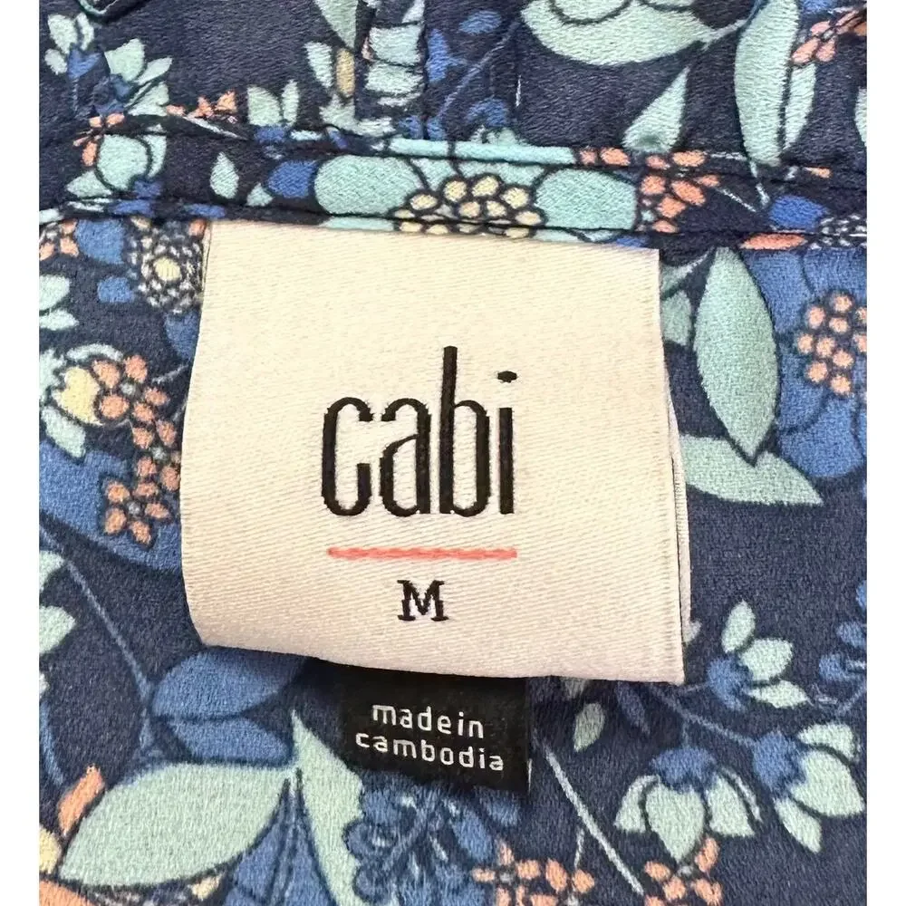 Cabi Take Two Top Blue Lagoon Floral 4349 Size M - Picture 10 of 11